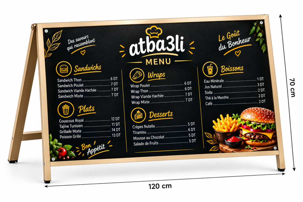 menu bord métallique 2