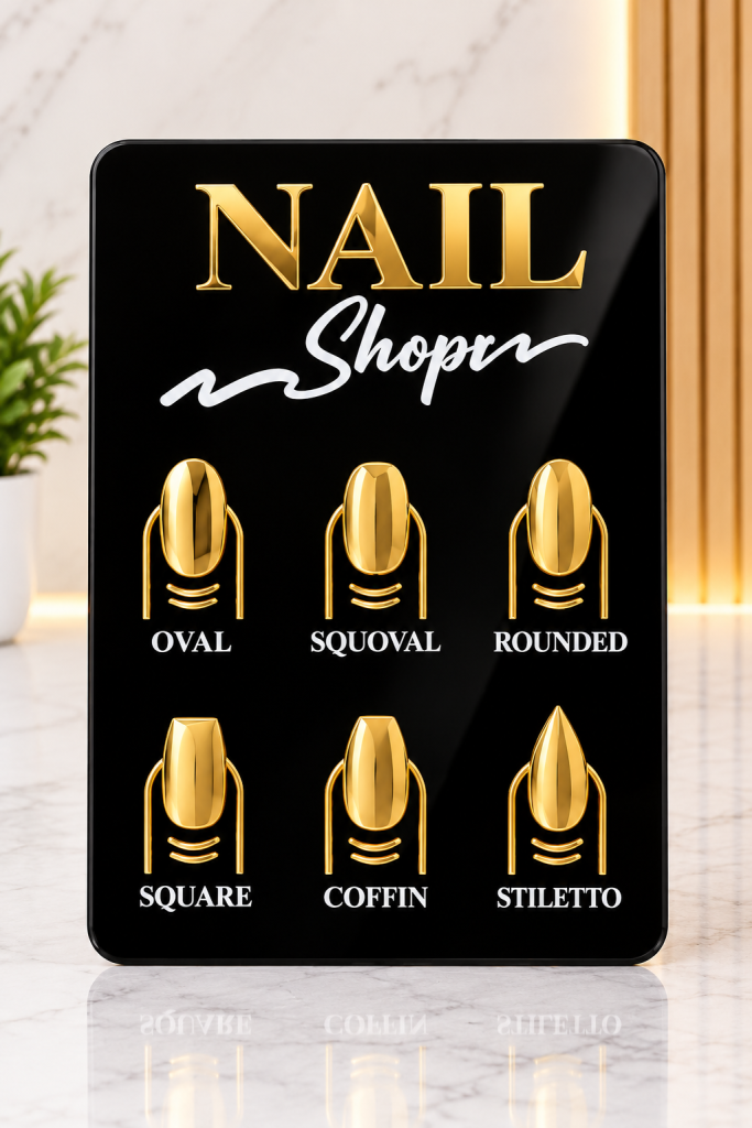Présentoir professionnel des formes d’ongles noire